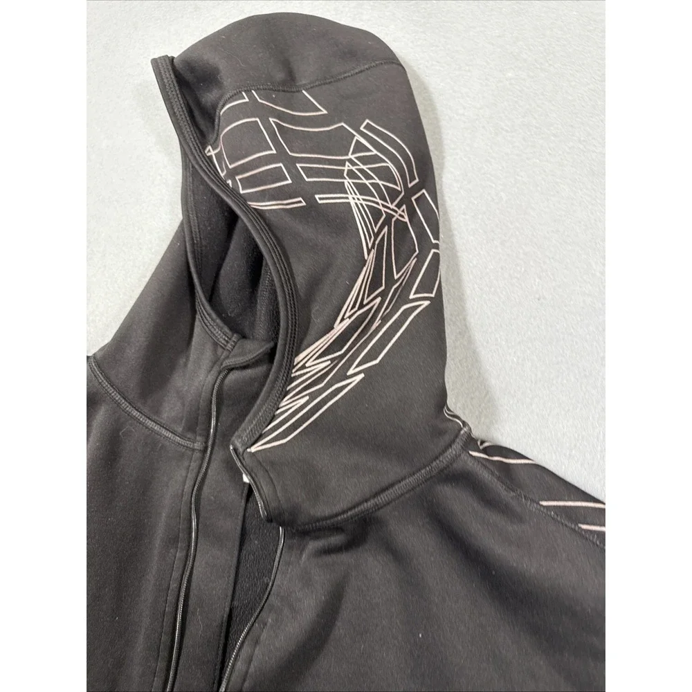 JACKET North Face Windwall Mens Large BLK PRINT Hood Softshell Outdoor NF0A3KEU